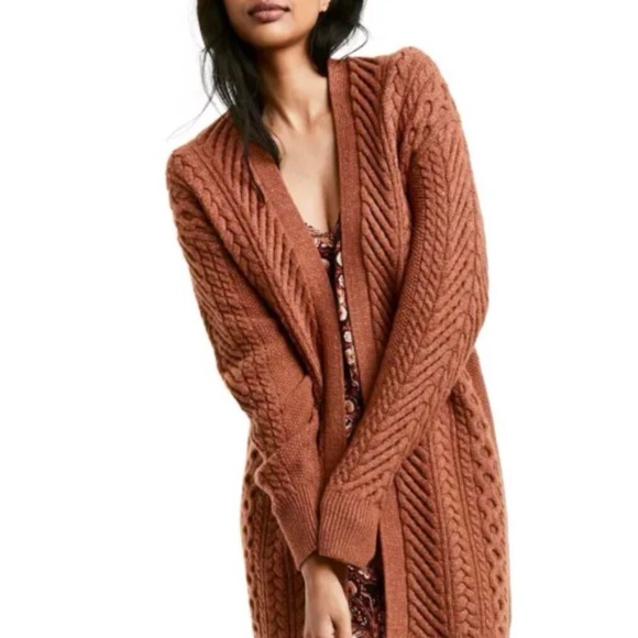 Nili Lotan X Target Rust Cable Knit Cardigan - Picture 2 of 4
